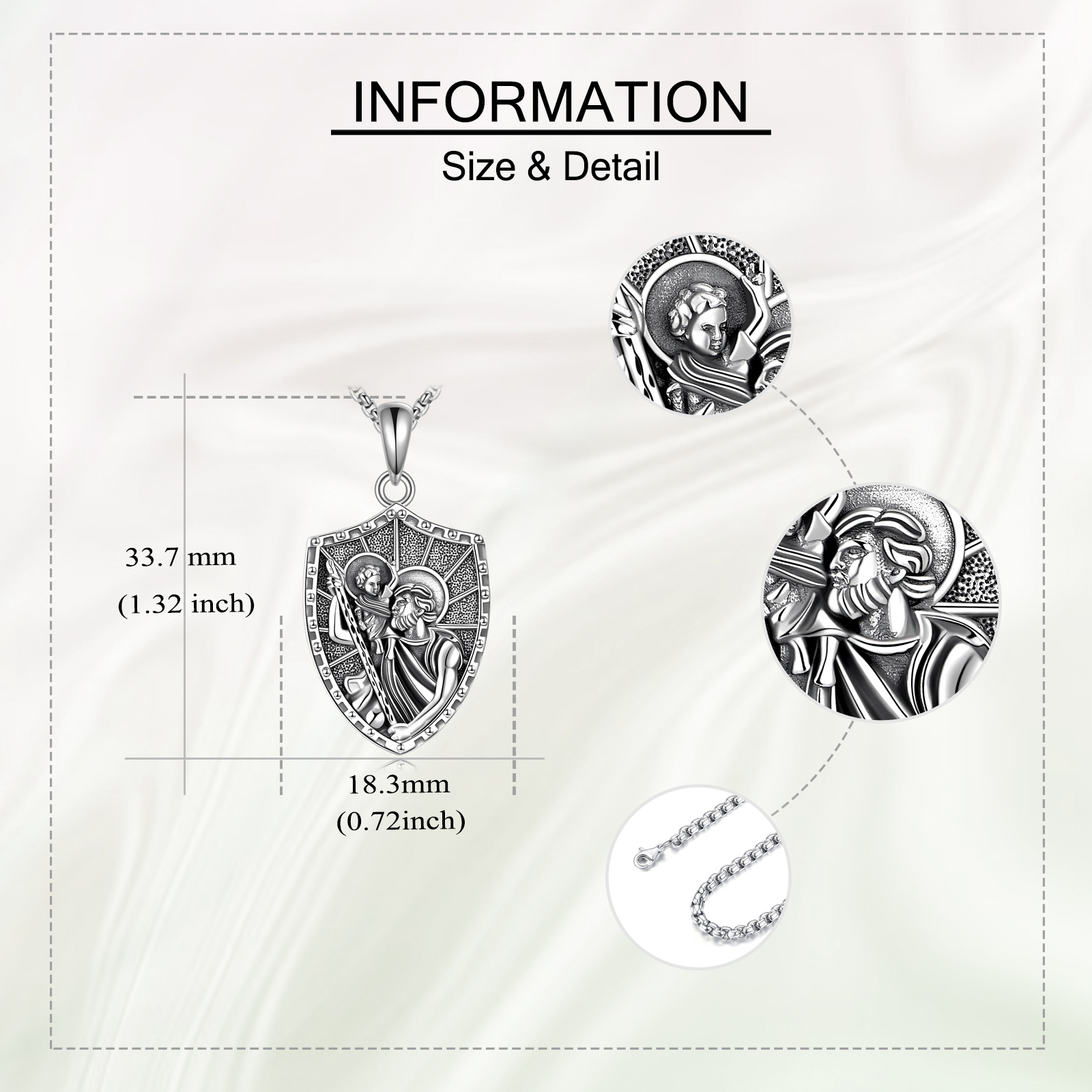 925 Sterling Silver Saint Christopher Necklace, Meaningful Gift